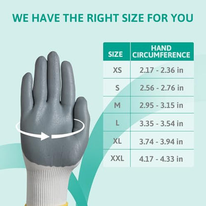 Ansell HyFlex 11-800 Professional Work Gloves, Abrasion Resistant Nitrile Coating with Firm Grip, Multipurpose Protection Gloves, Mechanical and Industrial Safety, White, Size M (12 Pairs)