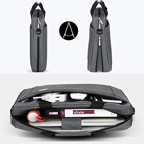 Voova Laptop Bag Case 14 15 15.6 Inch, Computer Sleeve Messenger Bag with Shoulder Strap Expandable Waterproof Business Briefcase for Men Women to Work Travel School, Fit 14-16 Inch Laptop-Grey