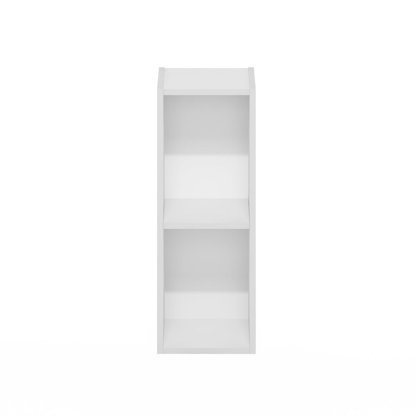 Furinno Fulda 2-Tier Space Saving Storage Shelf Bookcase, 8-Inch Width, White