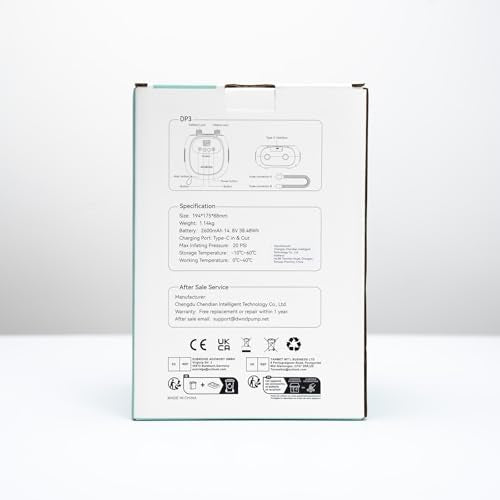 dwndpump Electric Paddle Board Pump, Rechargeable 20 PSI SUP Pump, Dual-Stage Inflation and Deflation Sup Air Pump, Portable Electric Pump for Kayaks, Wind Wings, SUPs (with 7 Valve Adapters)