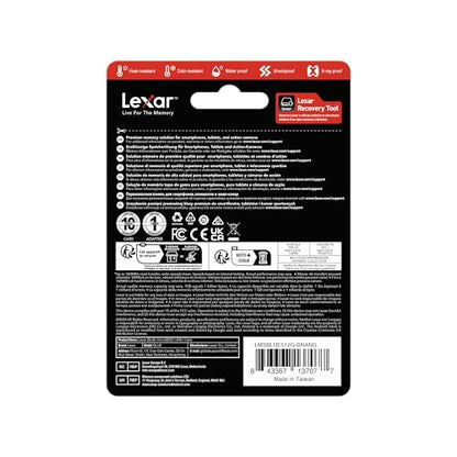 Lexar Blue Micro SD Card 512GB, up to 160MB/s Read, microSDXC UHS-I Card, Class 10, U3, V30, A2, Full-HD & 4K Video, High-Speed Memory Card for Smartphones/Tablets/Action Cameras