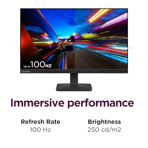 Lenovo L22e-40 Monitor, 21.45” FullHD Resolution, 250 nits Brightness, 75Hz Refresh Rate, AMD FreeSync, HDMI and VGA Ports, Tilt-Adjustable Stand, Natural Low Blue Light, Cloud Grey