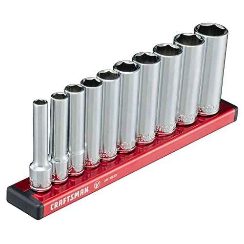 CRAFTSMAN V-SERIES Socket Set, Deep MM, 1/4 Inch Drive, 10 Piece (CMMT17515V)