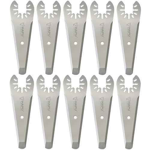 3" Tapered Oscillating Caulking Cutter, Oscillating Scraper Blades for Caulk Adhesive Sealant Removal (10-Pack)
