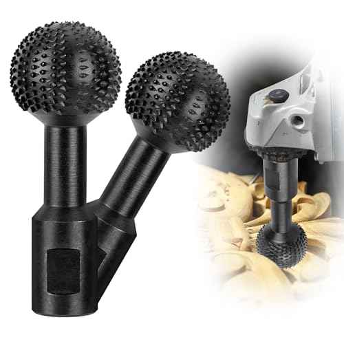 2Pcs Sphere Rotary Burr with 5/8-11 Threads, Ball Gouge Wood Carving Tools, for 4 1/2 and 5 Inch Angle Grinder