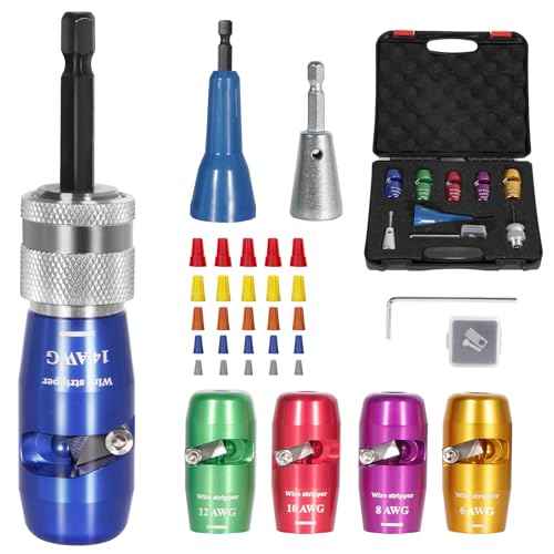 Wire Stripper Twister Tool for Drill, 35 in 1 New Wire Stripping for Drill 2025 Professional US Standard 14-12-10-8-6 Gauge Electricians Tools for Drill Wire Stripper and Twister Kit