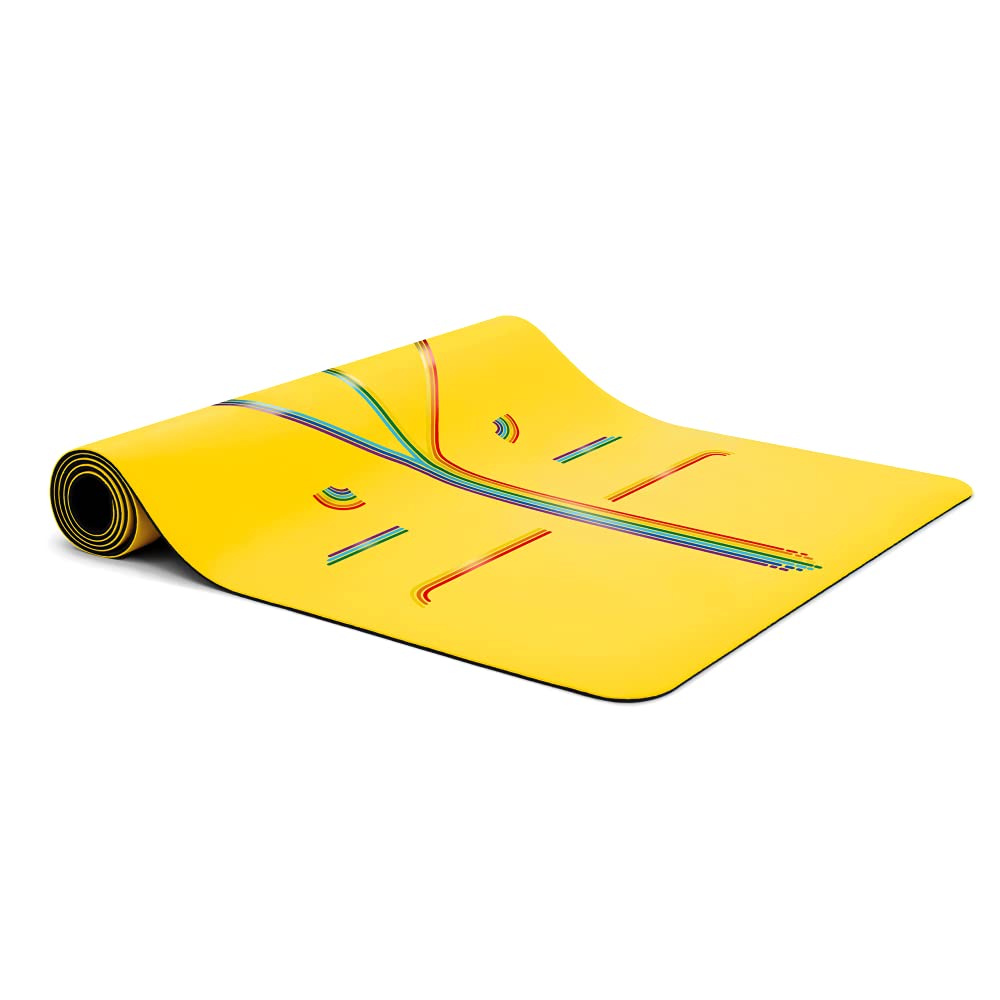 Liforme Travel Yoga mat – Patented Alignment System, Warrior-Like Grip, Non-Slip, Eco-Friendly, Ultra-Lightweight and Sweat Resistant, Made with Natural Rubber