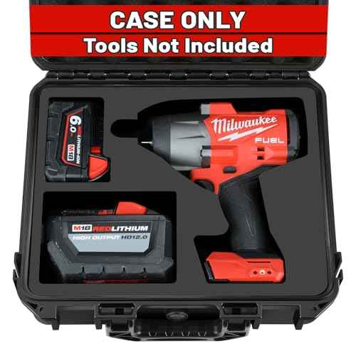 Case for Milwaukee M18 Impact and Torque Wrench - Waterproof Hard Tool Box for Milwaukee Set, Power Tool Combo Kit Bag for 18V 20V 2/1 3/4 3/8 Cordless Torque Wrenches/Battery (Case Only)