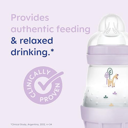 MAM Easy Start Anti-Colic Baby Bottles | 3 Pack (3 x 260) | Self-Sterilising Baby Milk Bottle | Medium Flow MAM Teats Size 2 | Newborn Essentials | Seashell (Various Designs)
