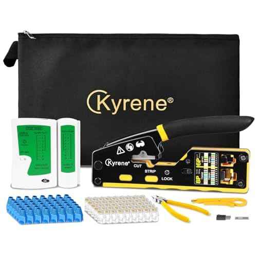 Pass Through RJ45 Crimp Tool Kit, RJ45 Ethernet Crimper Cat5 Cat5e Cat6 Crimping Tool Kit