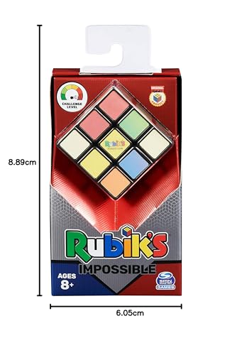 Rubik’s Impossible, The Original 3x3 Cube Advanced Difficulty Classic Colour-Matching Problem-Solving Puzzle Game Toy, for Adults and Kids Aged 7 and up