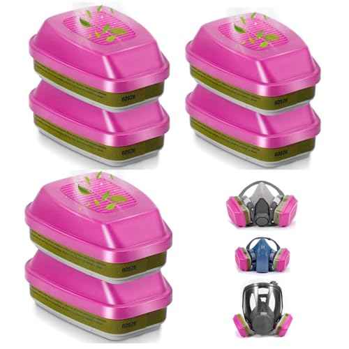 3Pair 60926 Filters, Respirator Filter 60926 Cartridges Against Organic Vapor, Acid Gases, Ammonia Methylamine, Formaldehyde, Dust Used in 6200 6502 6800 Series Respirator Mask