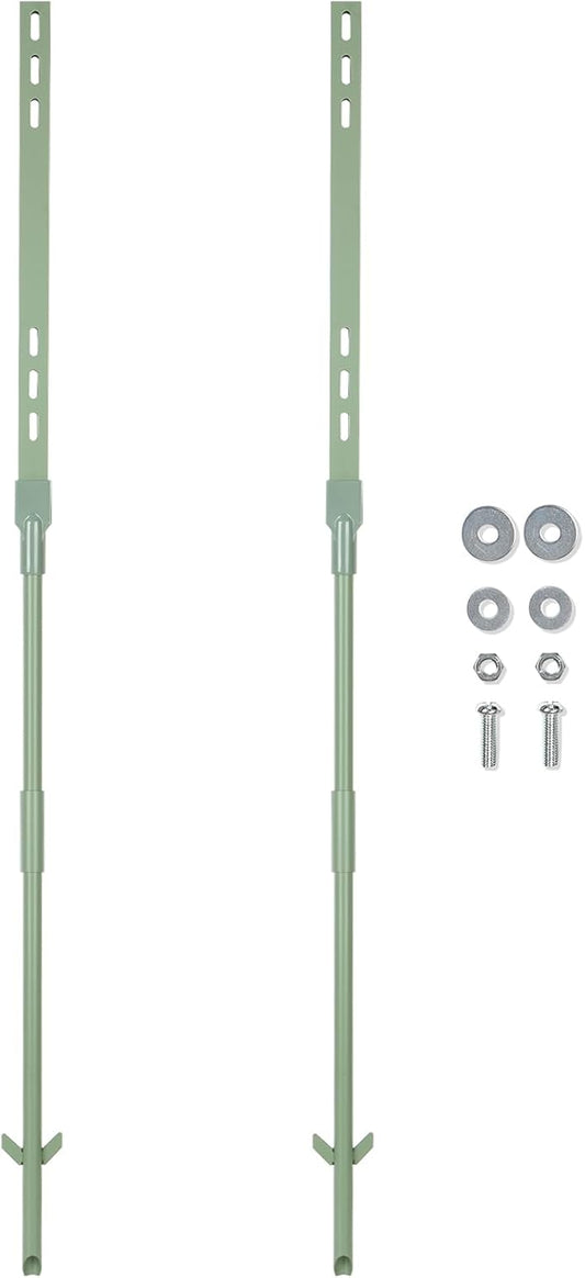 48 inches Yard Sign Stakes, 2 Pcs Metal Stakes, Green Yard Sign Holder, Sturdy Rustproof Signs Posts, for Outdoor Lawn Garden Parking Garage, Fits 10x14 Inch Signs (Not Included)