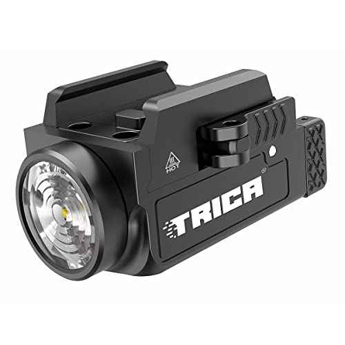 800 Lumens Compact Pistol Light, USB Rechargeable Rail-Mounted Tactical Gun Flashlight for Handguns, Quick Release Mini Weapon Light Compatiable for 1913,GL Style Full Size and Compact Rail
