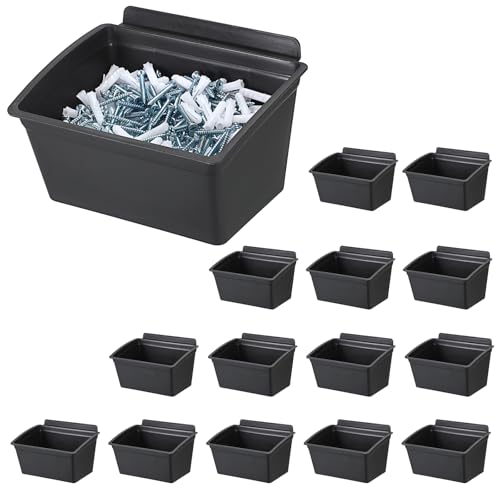 Sumnacon Slatwall Bins 15 Pcs Slatwall Organizer for Garage Plastic Slatwall Storage Bins for Storing Garage Accessories Multiple Stackable Slat Wall Tool Organizer for Workshops,Retail Store