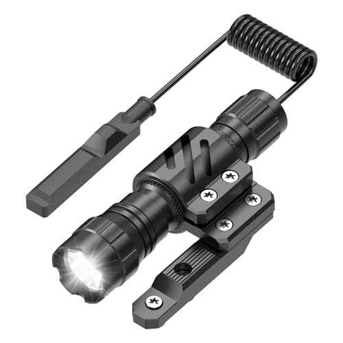 Feyachi Tactical Flashlight 1200 Lumen LED Weapon Light,Waterproof with Picatinny/M Lock Mount, Pressure Switch Included (M Lock Mounted)