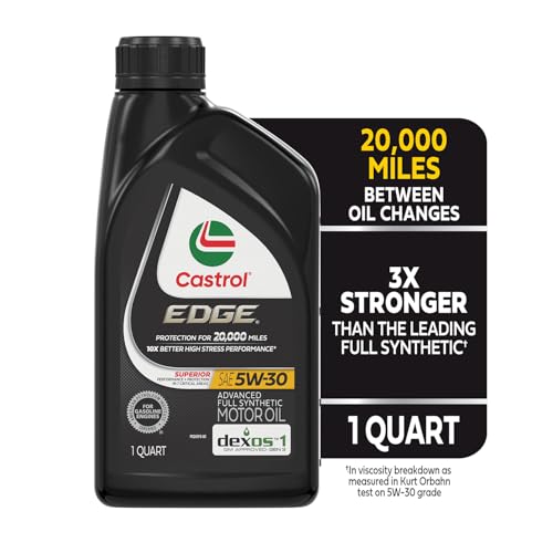 Castrol EDGE 5W-30 Advanced Full Synthetic Motor Oil, 1 Quart, Pack of 6