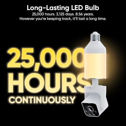 WYZE Bulb Cam Security Camera, 2K HD Outdoor Light Bulb Camera, Color Night Vision, Dimmable LED Bulb, Motion Detection, Siren Alarm, Works w/Alexa/Google Assistant. Free Expert Support