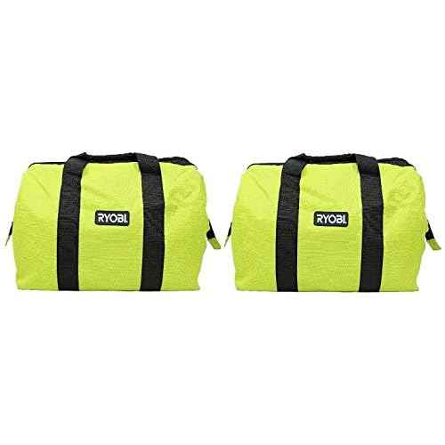 (2) Ryobi Green Wide Mouth Collapsible Genuine OEM Contractor¡¯s Bags w/Full Top Single Zipper Action