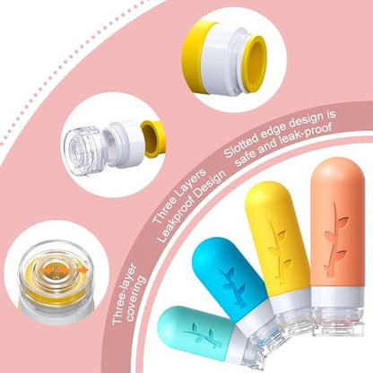 18pack Travel Bottles for Toiletries:Silicone TSA Approved-Containers for Toiletries,Leak Proof Refillable Liqus Shampoo And Conditioner Essentials toiletry Bottles