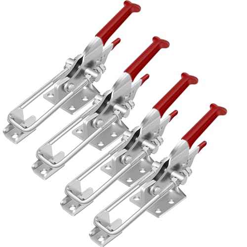 4 Pack Toggle Latch Clamp, Heavy Duty Latches, 2000Lbs Holding Capacity Adjustable Latch Lock, Smoker Clamps Latch for Industrial EquiIpment,Tire Carrier,Boxcar,Smoker Lid