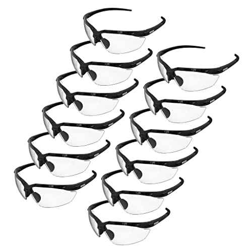 JORESTECH Safety Eyewear, ANSI Z87+ Impact Resistant Polycarbonated Eye Protection Safety Glasses, pack of 12