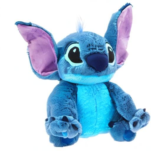 Disney Store Official Stitch Medium Soft Toy, Lilo & Stitch, 38cm/15”, Cuddly Character with Fuzzy Texture and Embroidered Details, Flexible Floppy Ears - Suitable for Ages 0+