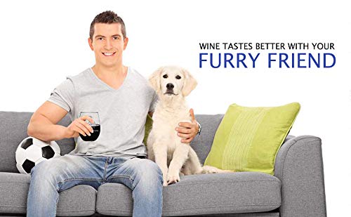 C M The Dog is Home Funny Stemless Wine Glass for Him, Her, Wife, Husband, Friend, Cute Dog Gift for Men Women - 17 oz (Style D1)