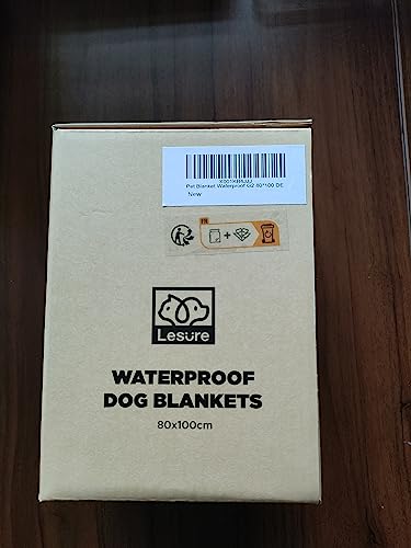 LE SURE Waterproof Dog Blanket Washable - 100x80cm Fleece Pet Blanket For Medium Dogs and Cats, Personalised Kitten Throw Protects Bed and Sofa with Soft Plush, Grey