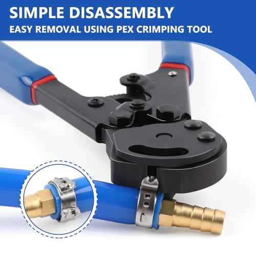 1/2 inch Pex Clamps 250pcs Pex Crimp Rings Single Ear Hose Clamps Stainless Steel Pex Fittings Cinch Clamp Ring for PEX Pipe Tubing
