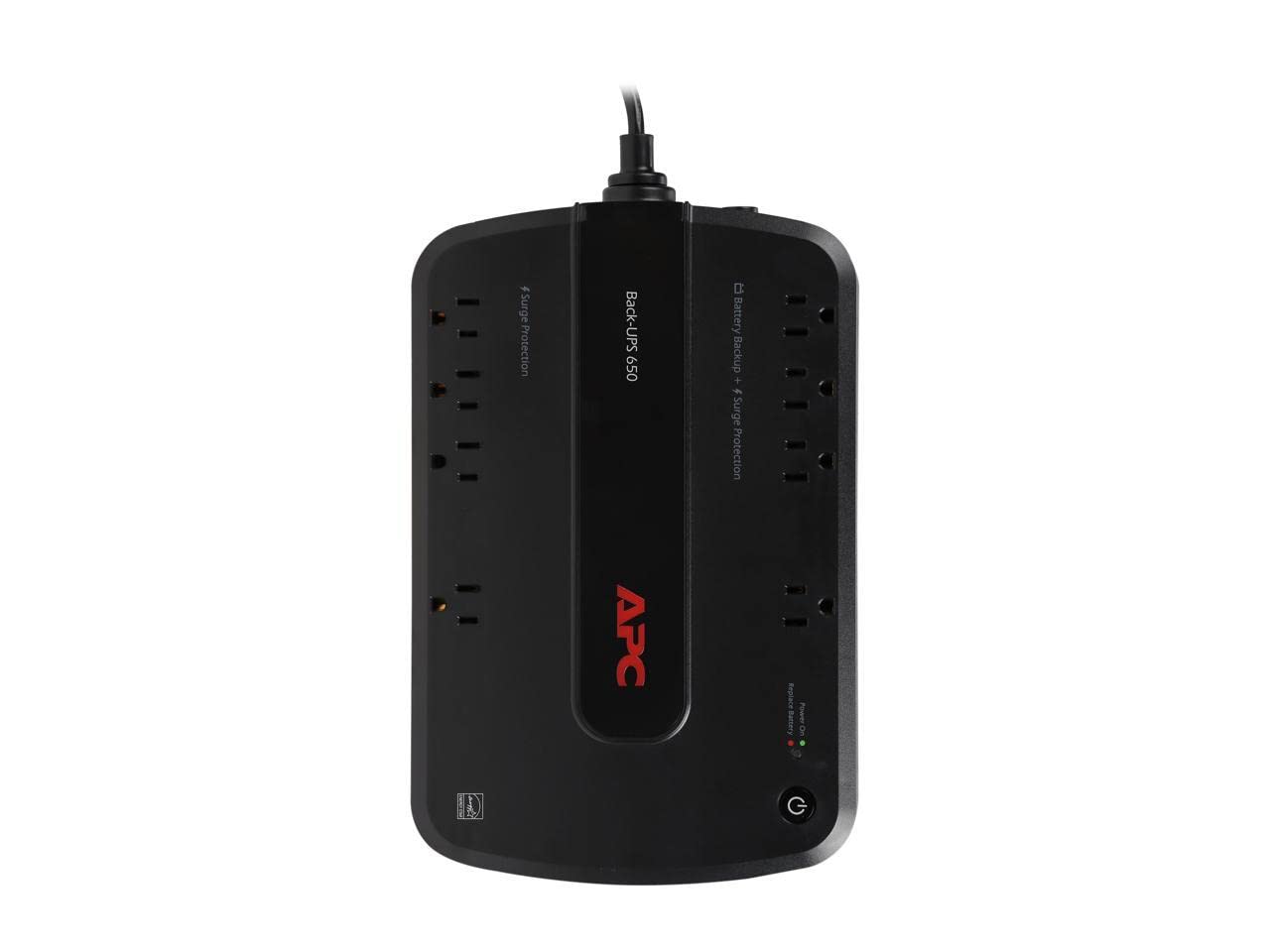 APC UPS Battery Backup Surge Protector, BE650G1, Dataline Protection, Backup Battery Power Supply
