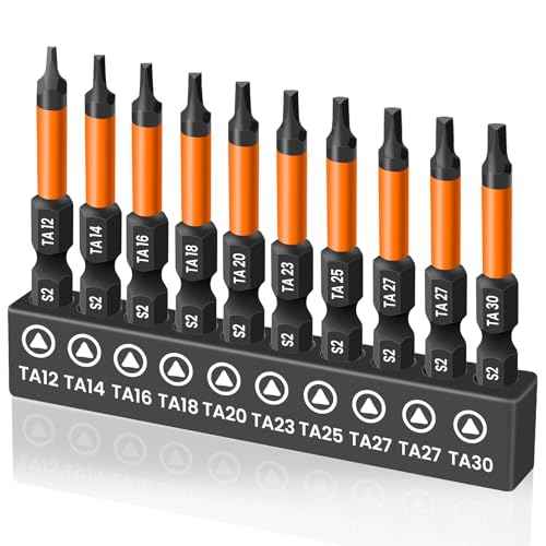 10 Pieces Triangle Screwdriver Set, 2 inch /50 mm Long Magnetic Triangle Screwdriver Bits Set, 1/4 Inch Hex Shank Triangle Bit Set, S2 Steel Triangle Head Drill Bit for Impact Driver, TA12-TA30