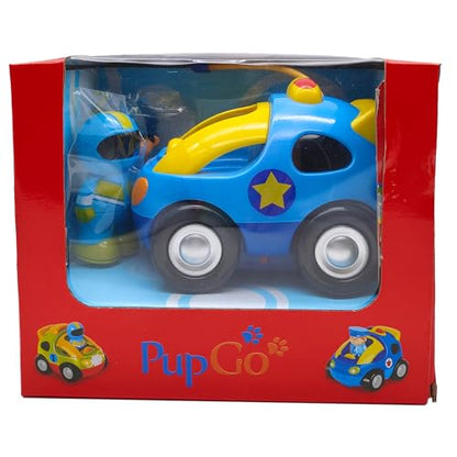 Pup Go First Remote Control Car for Toddler 18 Months+, 2 Interchangeable Dolls with Siren & Lights, Baby RC Police Racing Toy for 2 3 Year Old Boys Girls Kids, Perfect Xmas Presents (Sapphire Blue)