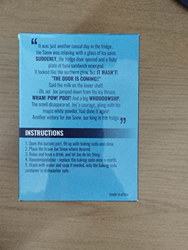 Joe Snow Fridge Baking Soda Deodorizer - Baking Soda Container | Baking Soda for Fridge and Freezer Odor Eliminator | Baking Soda Fridge Deodorizer