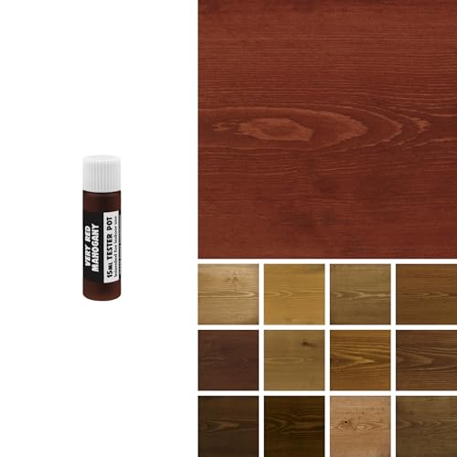 Littlefair's Wood Stain Water Based - 0.5oz/15ml - Indoor Furniture Stain Light & Dark Finishes - Special Non Toxic & Eco Friendly Formula - Wood Stain for Crafts - Color: Very Red Mahogany