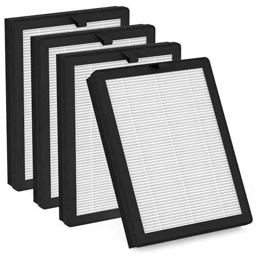 4 Packs ClearAir-A5 Replacement Filter Compatible with Vewior ClearAir-A5 A5 Air Cleaner Purifier, 3-in-1 Filter of Premium Filters, Activated Carbon Filters and Nylon Pre-Filter