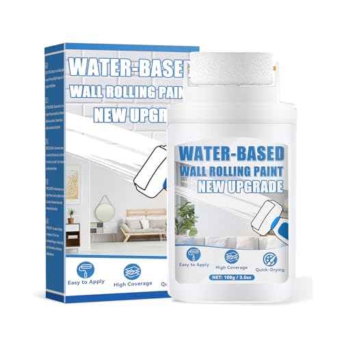 White Paint, White Touch up Paint for Walls with Roller 100g, Water Based, Low Odor, Quick-drying, Suitable for Covering Stains, Scratches, Graffiti, DIY