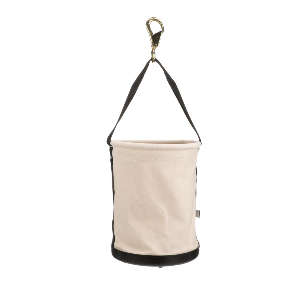 Klein Tools 5109SLR Canvas Bucket, All-Purpose Tool Bucket with Plastic Bottom with Drain Holes, Load Rated Up to 150-Pounds