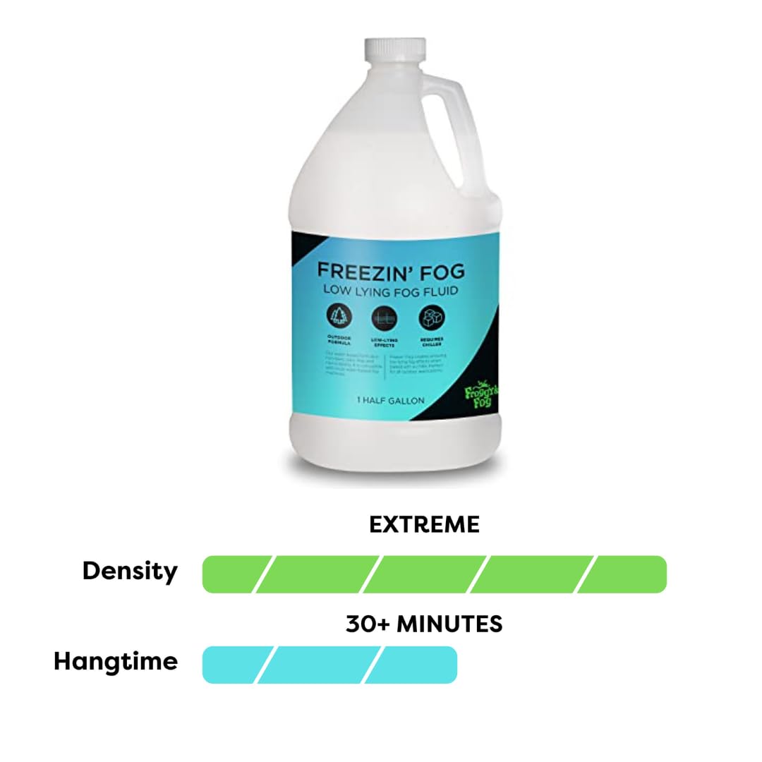 Froggy's Fog Freezin Fog, Low-Lying Ground Fog Fluid for Professional and Home Haunters, Theatrical Effects, and More, Half Gallon