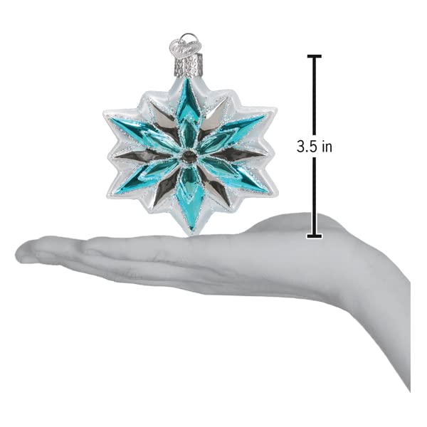 Old World Christmas Snowflake Glass Blown Ornament for Christmas Tree, Handcrafted Holiday Decoration, Holiday Collection