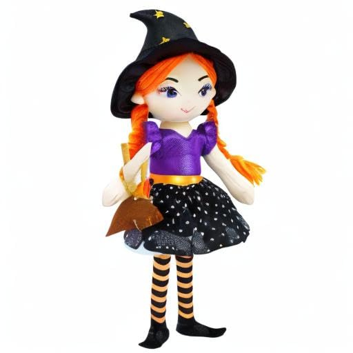 June Garden 16" Enchanted Garden Witch Doll Lydia Plush Stuffed Soft Girl Doll - Purple Outfit