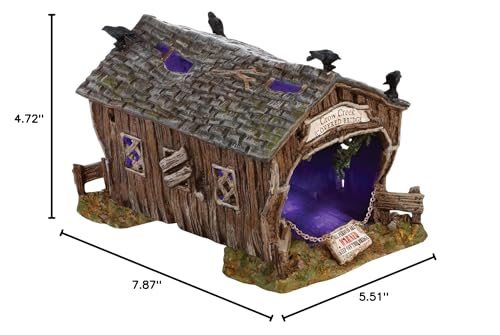 Department 56 Accessories for Villages Halloween Crow Creek Covered Bridge Accessory Figurine, 4.72 inch
