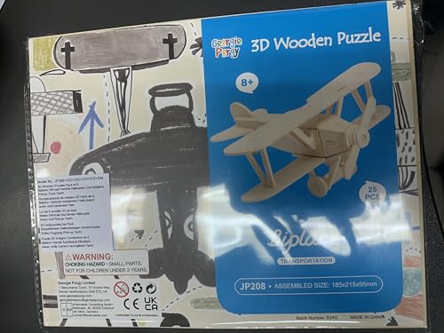 Georgie Porgy 3D Wooden Puzzles DIY Models Kits for Kids Dinosaur Airplane Woodcraft Construction Toy Pack of 6 (Airplanes Cars Yacht)