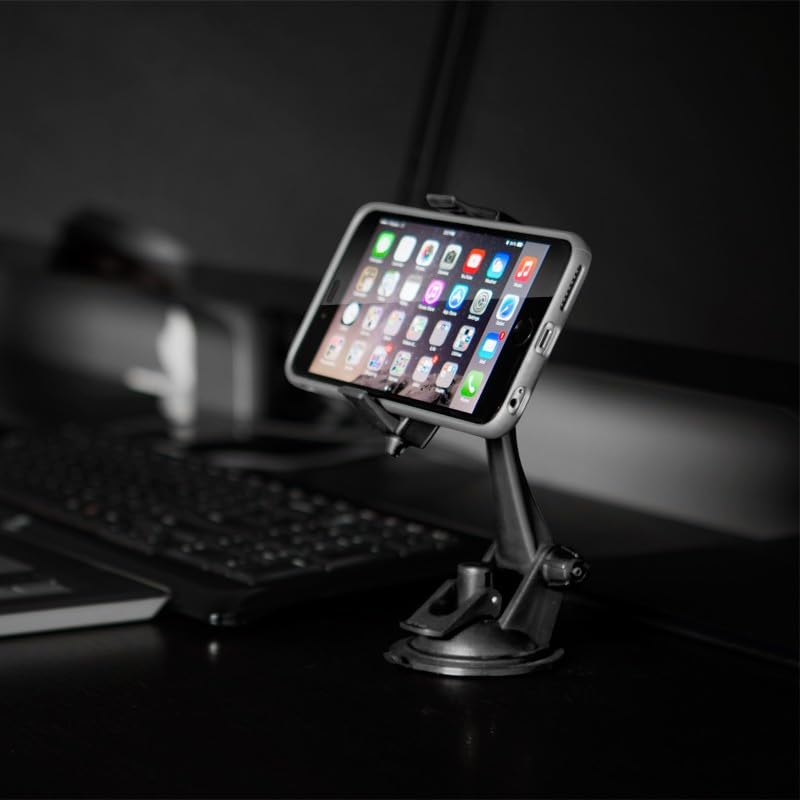 ARKON Mounts Mobile Grip 2 Phone Car Suction Mount | Strong Suction Mount | GPS Ready | 360° Adjustable Viewing | Compatible with iPhone, Samsung, Google, Huawei, & more | MG279