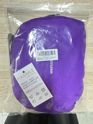 MRPLUM 30L Rucksack Foldable Ultralight Packable Backpack, Unisex Durable Handy Daypack for Travel & Outdoor Sports Durable & Waterproof (Purple)