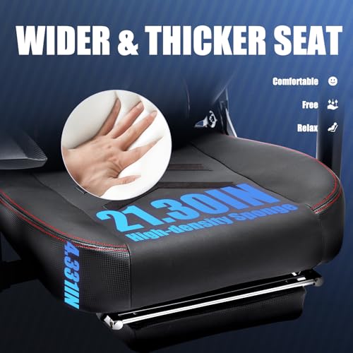 Big and Tall Gaming Chair with Footrest 350lbs-Racing Computer Gamer Chair, Ergonomic High Back PC Chair with Wide Seat, Reclining Back, 3D Armrest for Adult-Black
