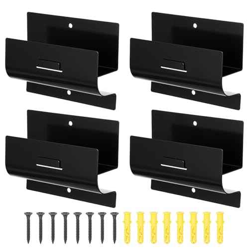 Heavy Duty Ladder Hooks for Garage Wall 4 Pack Black Ladder Hanger Garage Wall Hooks for Ladder, Wheelbarrow, and Tools