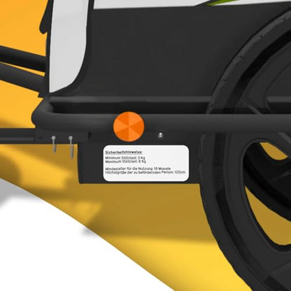 SAMAX Children Bike Trailer 2in1 Kids Jogger Stroller with Suspension 360° rotatable Childs Bicycle Trailer Transport Buggy Carrier for 2 Kids in Green - Black Frame