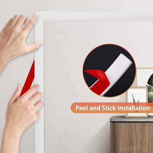 Peel and Stick Chair Rail Panel Molding, 240''L x 2.36''W Strong Self Adhesive TPE Wall Moulding Trim for Home DIY Decoration (Paintable White)