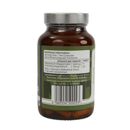 Barefoot Nutrition Magnesium Glycinate Supplement 560mg - 90 x 1-to-3 a Day Capsules. Pullulan Capsule - Superior Absorption: no Synthetic Binders or additives. Vegan & Paleo Friendly